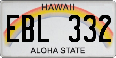 HI license plate EBL332