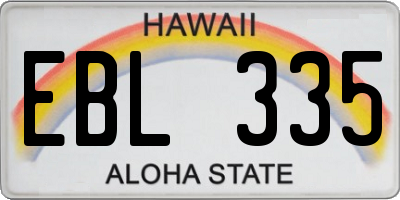 HI license plate EBL335