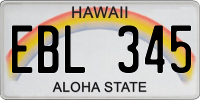 HI license plate EBL345