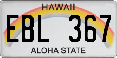 HI license plate EBL367