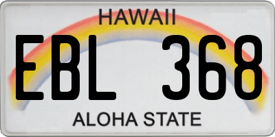 HI license plate EBL368