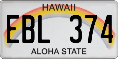 HI license plate EBL374