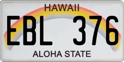 HI license plate EBL376