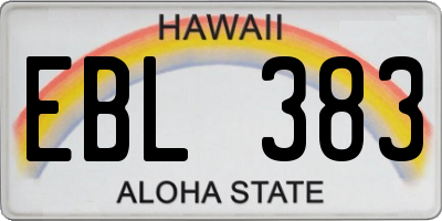 HI license plate EBL383