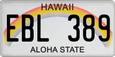 HI license plate EBL389
