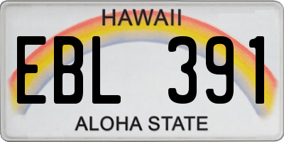 HI license plate EBL391