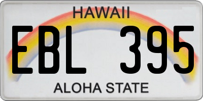 HI license plate EBL395