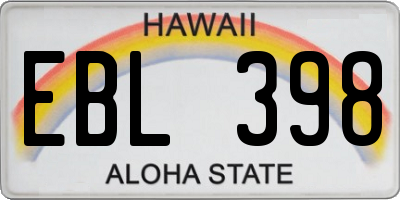 HI license plate EBL398