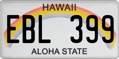 HI license plate EBL399