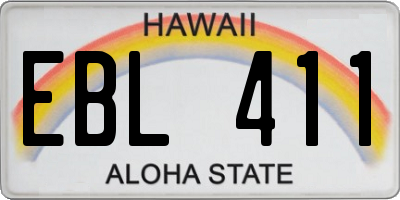 HI license plate EBL411