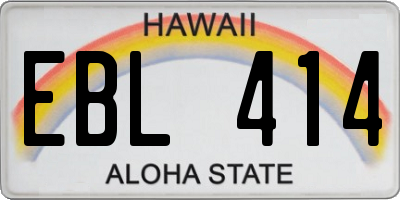 HI license plate EBL414
