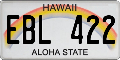 HI license plate EBL422