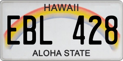 HI license plate EBL428