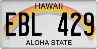HI license plate EBL429
