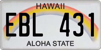 HI license plate EBL431