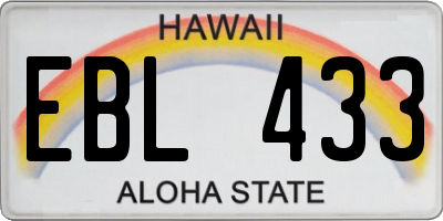 HI license plate EBL433