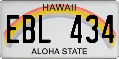 HI license plate EBL434