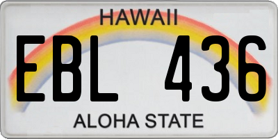HI license plate EBL436