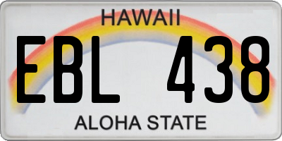 HI license plate EBL438
