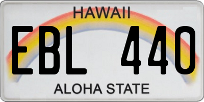 HI license plate EBL440