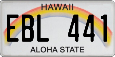 HI license plate EBL441