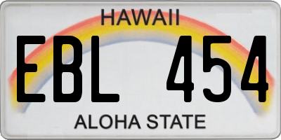 HI license plate EBL454