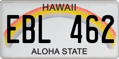 HI license plate EBL462