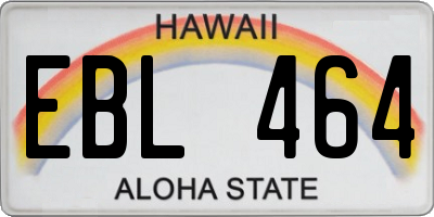 HI license plate EBL464
