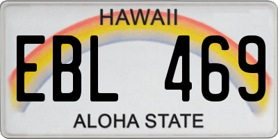 HI license plate EBL469