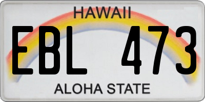 HI license plate EBL473