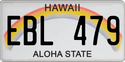 HI license plate EBL479