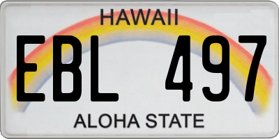 HI license plate EBL497