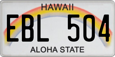 HI license plate EBL504
