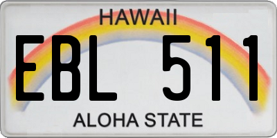 HI license plate EBL511