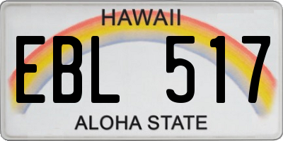 HI license plate EBL517