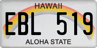 HI license plate EBL519