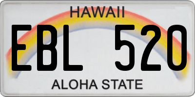 HI license plate EBL520