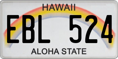 HI license plate EBL524