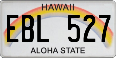 HI license plate EBL527