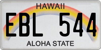 HI license plate EBL544