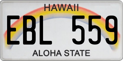 HI license plate EBL559