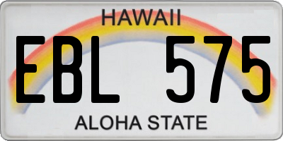 HI license plate EBL575