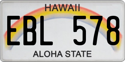 HI license plate EBL578