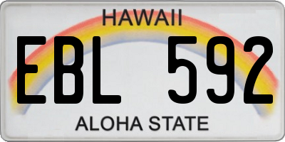 HI license plate EBL592
