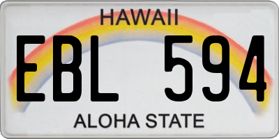 HI license plate EBL594