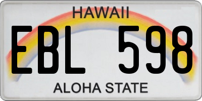 HI license plate EBL598