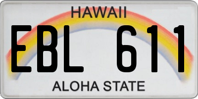 HI license plate EBL611