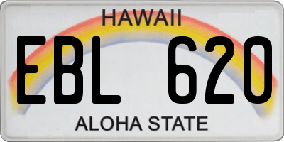 HI license plate EBL620