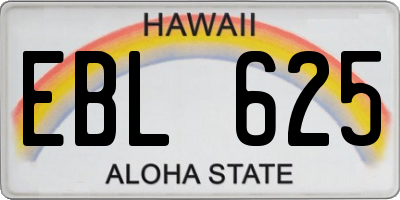HI license plate EBL625