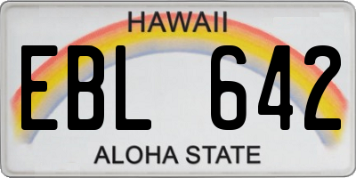 HI license plate EBL642